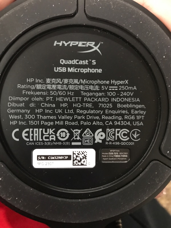 Photo 2 of Bundle of HyperX QuadCast S – RGB USB Condenser Microphone for PC, PS4, PS5 and Mac, Anti-Vibration Shock Mount, 4 Polar Patterns, Pop Filter, Gain Control + HyperX Shield Microphone Pop Filter Bundle QuadCast S