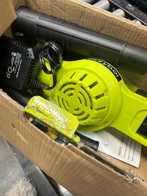 Photo 1 of *** PARTS ONLY *** 
Cordless Leaf Blower - Electric Leaf Blower Cordless with 2 Batteries and Charger - 2 Speed Mode - 21V Battery Powered Leaf Blowers for Lawn Care, Patio, Blowing Leaves and Snow