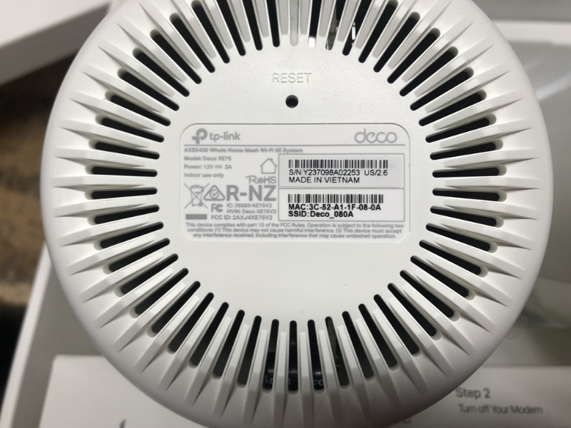 Photo 3 of TP-Link Deco AXE5400 Tri-Band WiFi 6E Mesh System(Deco XE75) - Covers up to 5500 Sq.Ft, Replaces WiFi Router and Extender, AI-Driven Mesh, New 6GHz Band, 2-Pack 2 Pack WiFi 6E, AXE5400