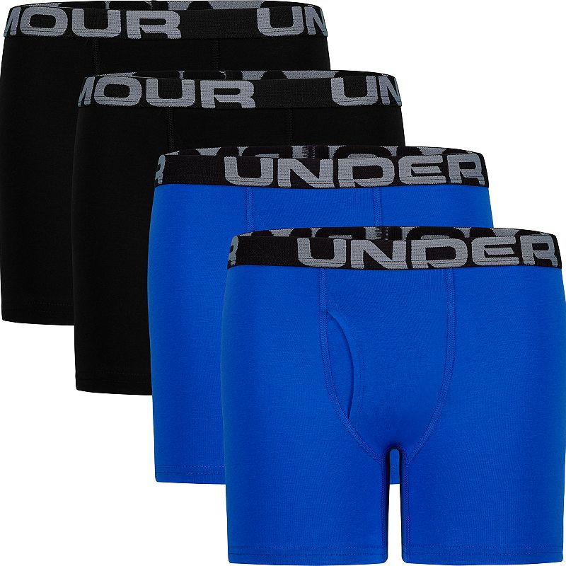 Photo 1 of Boys' Under Armour Printed Boxer Briefs Underwear 4 Pack Small Ultra Blue
