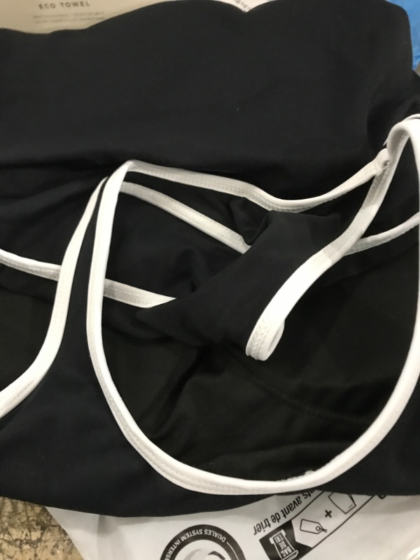 Photo 1 of BALEAF Workout Tank Tops for Women Sleeveless Running Loose Fit Yoga Tops Active Shirts Pickleball Sports Gym Exercise  BLACK/WHITE TRIM  SIZE 32
