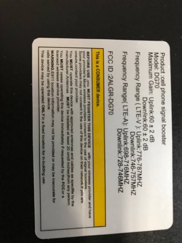 Photo 5 of Cell Phone Signal Booster for AT&T, Verizon, T-Mobile on Band 12/13/17 Cell Signal Booster for 5G 4G LTE 3G Cell Phone Signal Booster for Home Up to 5,500Sq Ft for Multiroom FCC Approved Call/Data