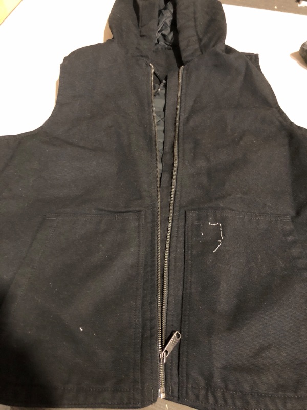 Photo 2 of * used item * see images for damage * 
Carhartt Women's Washed Duck Hooded Vest Medium Black