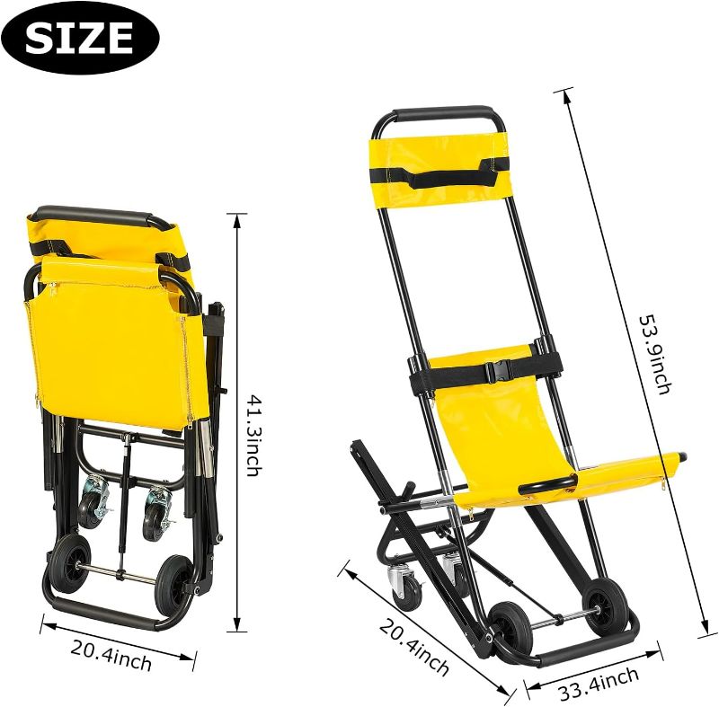 Photo 4 of (READ NOTES) YHK Manual Lift Stair Chair, Portable Stair Lift, Stair Lifts for Seniors for One-Person Operation of Daily Transfers, Folding Stair Chair That Can Hold Up to 350 lbs.