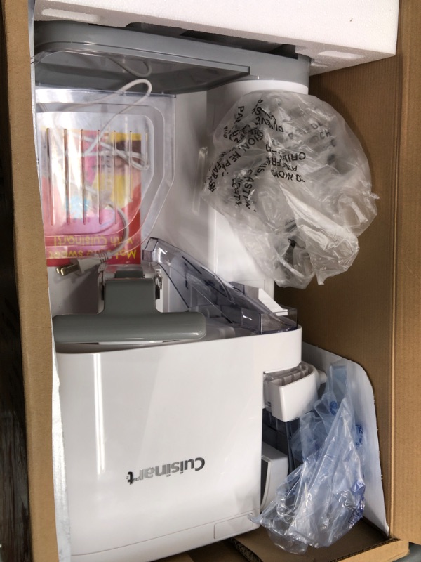 Photo 2 of **SEE NBOTES**
Cuisinart Ice Cream Machine 1.5 Quart Mix It in Soft Serve, Yogurt, Sorbet, Sherbet Maker, Standard, White New White