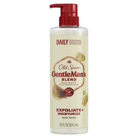 Photo 1 of 2 PACK Old Spice Gentleman's Blend Exfoliating Body Wash, Brown Sugar & Cocoa Butter, 18 fl oz

