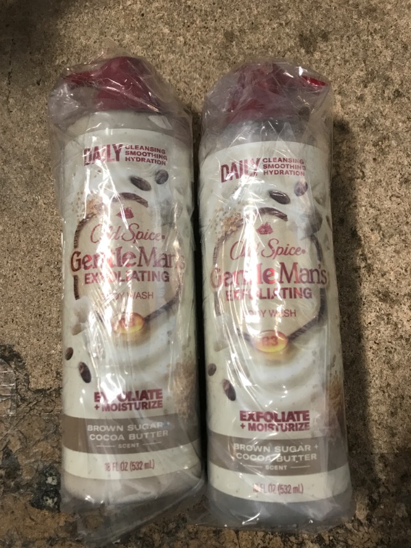 Photo 2 of 2 PACK Old Spice Gentleman's Blend Exfoliating Body Wash, Brown Sugar & Cocoa Butter, 18 fl oz
