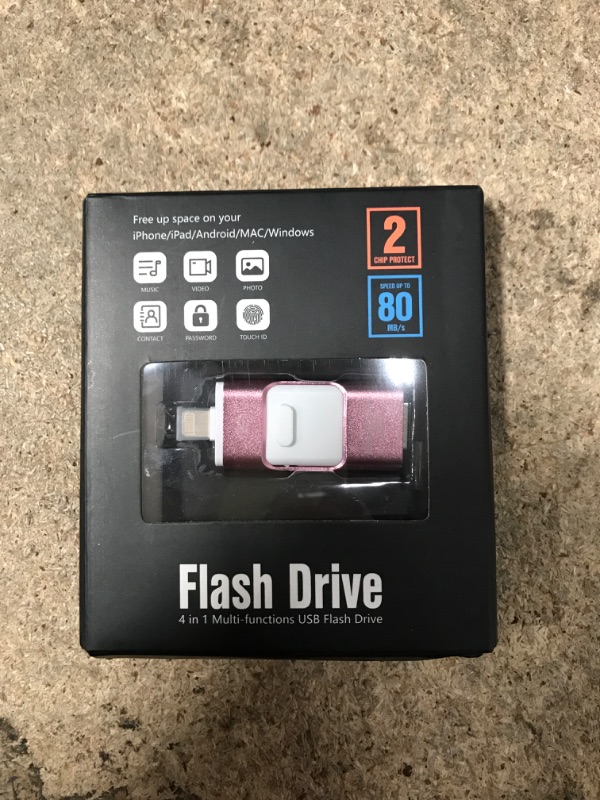 Photo 2 of Flash Drive for iPhone 256GB, Photo Stick Thumb Drive USB Stick High Speed Transfer USB Drives External Storage Memory Expansion for iPhone/iPad/PC/Laptop (Pink) 256GB B-Rose Pink