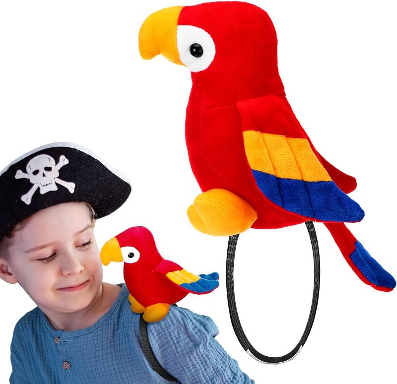 Photo 1 of 
Funtery 10 Inch Stuffed Pirate Parrot on Shoulder Halloween Pirate Parrot Costume Accessories Pirate Party Supplies Stuffed Parrot Toys for Kids (Red)