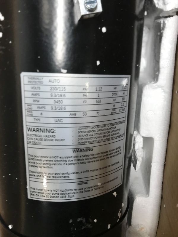 Photo 3 of Gelessy UST1152 1-1/2 HP Swimming Pool Pump Motor and Seal Replacement Kit Compatible with Hayward/Super Pump/Super II/Northstar and Jacuzzi Magnum Pumps