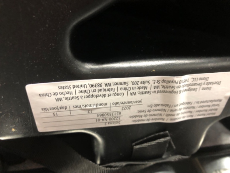 Photo 4 of Diono Solana 2 No Latch, XL Lightweight Backless Belt-Positioning Booster Car Seat, 8 Years 1 Booster Seat, Black NEW! Vehicle Belt Connect Single Black