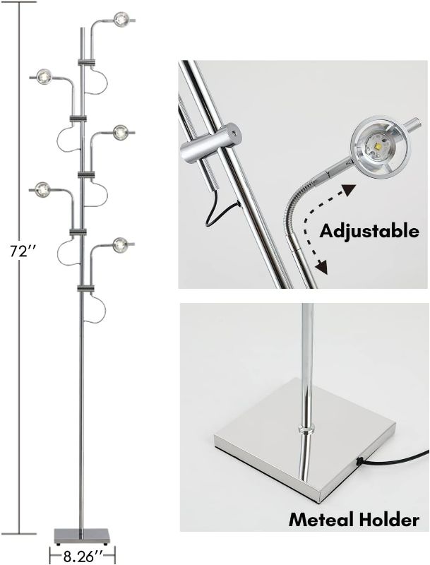 Photo 3 of (READ NOTES) KITVONA Mid Century Modern Floor Lamp for Living Room, Industrial Standing Lamp for Bedroom, Boho Ambient Lighting, Cool Mood Lighting with 5 Light Spot, Natural Light with 7 RGB Color Filter