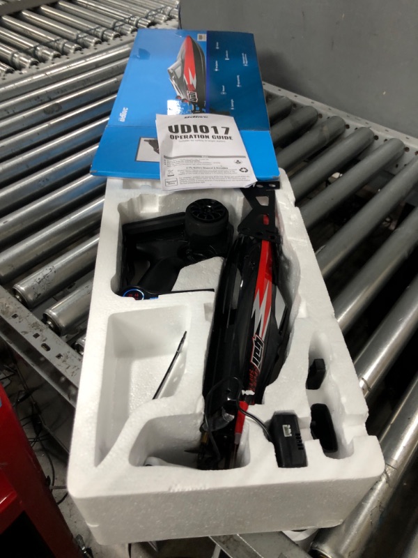 Photo 1 of Cheerwing RC Boat with LED Light , 20mph Remote Control Boat for Pools and Lakes, 2.4 GHz Large Racing Boats for Adults and Kids Red With Led Light