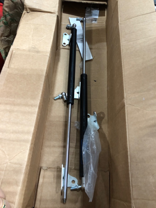 Photo 2 of 23 inch 100 lb Gas Prop Strut Shock 23" 445N/100LB Gas Spring Struts, 2Pcs Set with L-type Mounting Brackets for Heavy Duty RV Bed Murphy bed Large Garbage Box Floor Hatch Custom Window ARANA 23 Inch 100LB