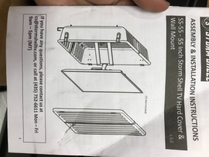 Photo 3 of *PARTS ONLY**INCOMPLETE// MISSING HARDWARE//SCRATCHES**Storm Shell Outdoor TV Hard Cover Weatherproof Protection for Television - Mounts Right on The Wall - TV Wall Mounting Bracket Included … (45-55 inch)
