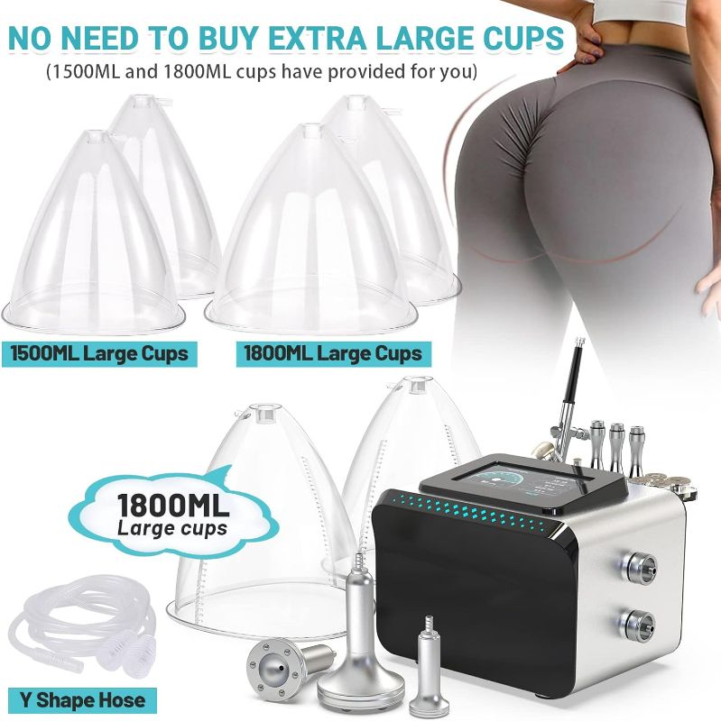 Photo 4 of (READ NOTES) Meifuly Vacuum Therapy Machine, 3 in 1 Vacuum Cupping Sets, Skin Care and Airbrush Machine, with 1800ML and 1500ML Large Cups, 0-80 cmHg, 5 inch Touch Screen Black