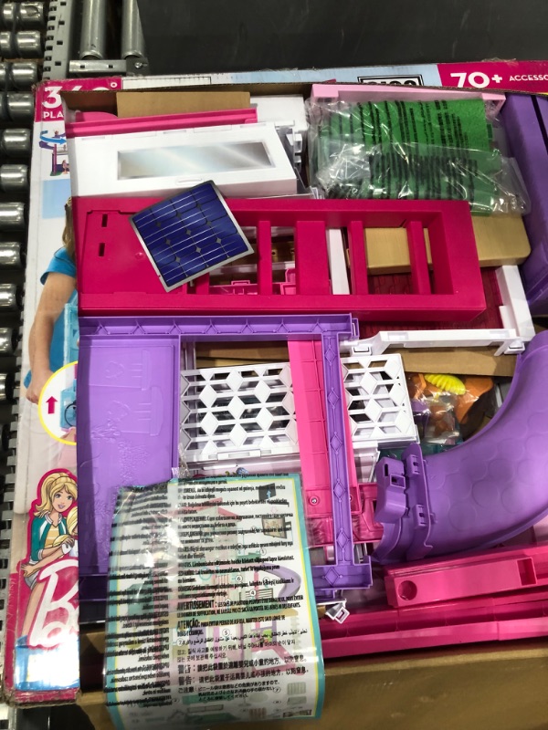 Photo 2 of Barbie DreamHouse Dollhouse with 70+ Accessories, Working Elevator & Slide, Transforming Furniture, Lights & Sounds Wheelchair Accessible Elevator