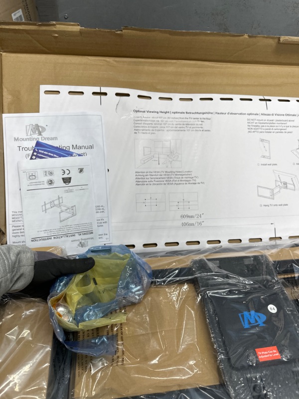 Photo 1 of Mounting Dream Long Arm TV Wall Mount for Most 42-90 Inch TV, 40 Inch Long Extension TV Mount Swivel and Tilt, Full Motion TV Mount Fits Max VESA 800x400mm, 150 lbs. Loading, 16”,18”, 24” Studs
