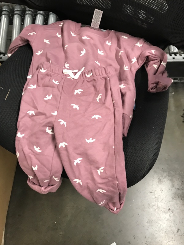 Photo 2 of 2-Piece Infant and Toddler Girls Birds Sweatshirt & Pant Set
3t
