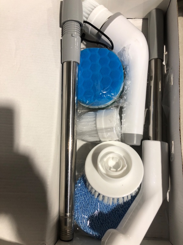 Photo 2 of * not functional * sold for parts * 
Electric Spin Scrubber, Upgraded Cordless Cleaning Brush with 8 Replaceable Cleaning Heads, Power Cleaning Tool Shower Scrubber f