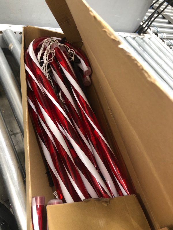 Photo 2 of 28" Candy Cane Lights with Stakes, 10 Packs Large Christmas Pathway Lights Outdoor, Candy Cane Pathway Markers Christmas Decorations for Yard Patio Garden Walkway Sidewalks