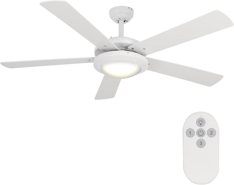 Photo 1 of ***USED - POSSIBLY MISSING PARTS - UNABLE TO TEST***
hykolity 52 Inch Modern Style Indoor Ceiling Fan with Dimmable Light Kit and Remote Control