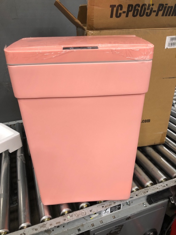 Photo 2 of 13 Gallon Trash Can Plastic Kitchen Trash Can Automatic Touch Free High-Capacity Garbage Can with Lid for Bedroom Bathroom Home Office 50 Liter Pink 1
