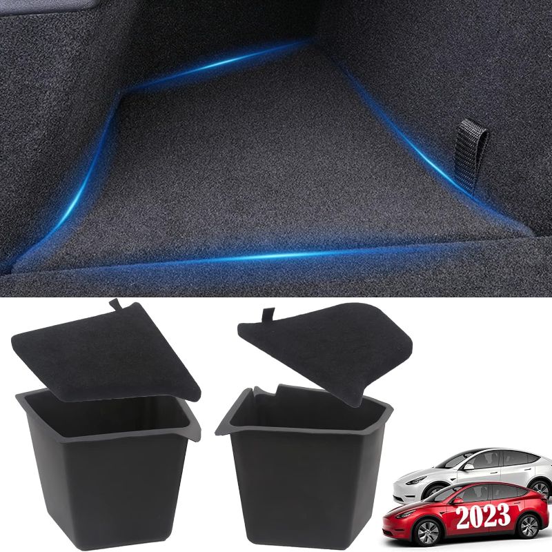 Photo 1 of CYBERBEANS Trunk Storage Bins For Tesla Model Y,Center Console And Armrest Organizer Tray,Cup Holder,Waterproof Odorless Side Storage Box 2020-2022 Accessories(5 Seater) For Model Y 5 Seater