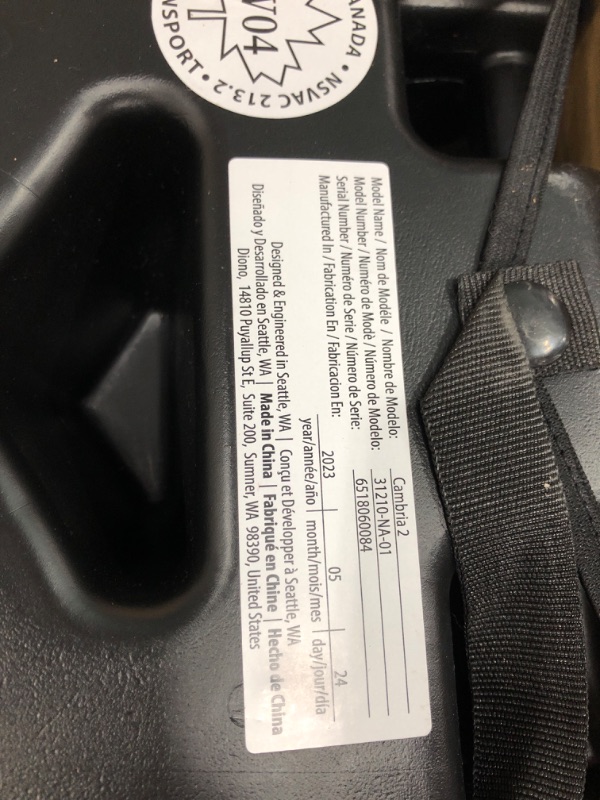 Photo 3 of Diono Cambria 2 XL, Dual Latch Connectors, 2-in-1 Belt Positioning Booster Seat, High-Back to Backless Booster with Space and Room to Grow, 8 Years 1 Booster Seat, Black 2020 Black