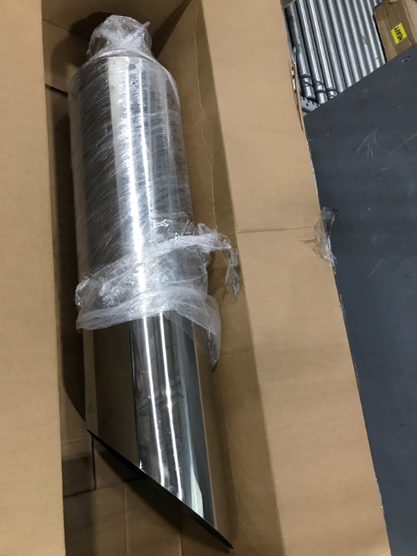 Photo 1 of FGJQEFG 4 Inch Inlet 8 Inch Outlet Polished Stainless Steel Miter Cut Diesel Exhaust Stack Diesel Exhaust Tip(Stack Smokers 4" ID Inlet 36" Long) 4‘’Inlet 8‘’Outlet-Silver