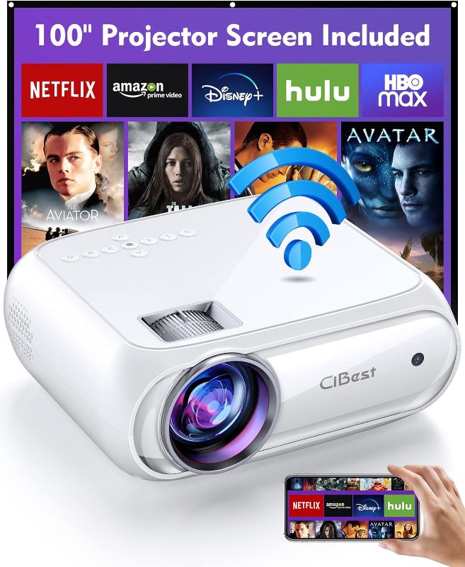 Photo 1 of *READ NOTES* Mini Projector, FUNTUSPIC-Ci Best Phone Projector 2022 Upgraded Native 1080P with 8500L, WiFi Projector Compatible with iOS/Android Phone/Tablet/Laptop/TV Stick/USB/PS4