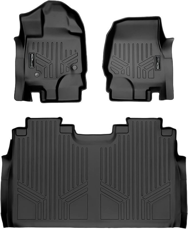 Photo 1 of (READ NOTES) SMARTLINER Custom Fit Floor Mats 2 Row Liner Set Black Compatible with 2015-2022 Compatible with Ford F-150 SuperCrew Cab with 1st Row Bucket Seats
