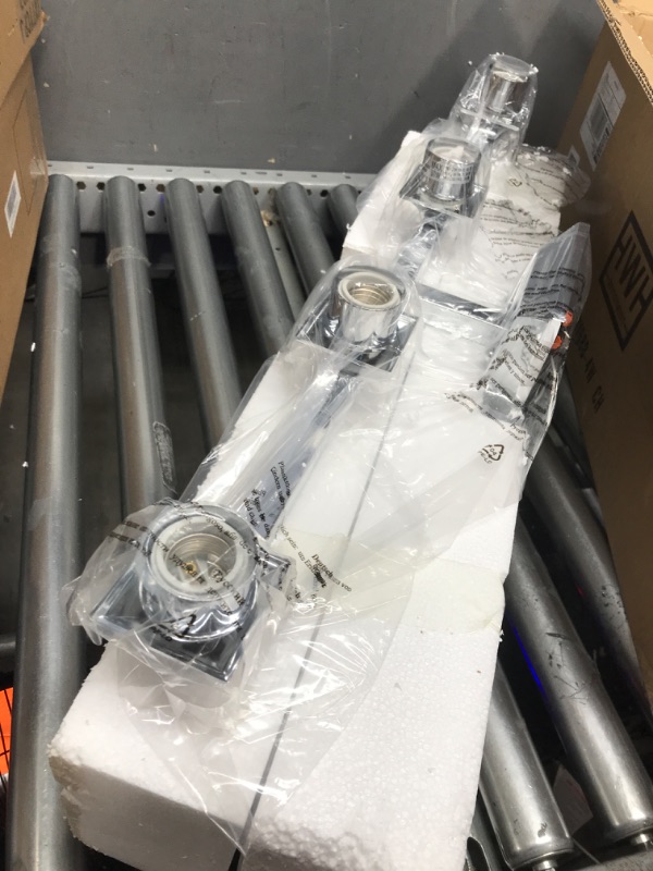 Photo 1 of 4-Light Bathroom Vanity Light, HWH Chrome Vanity Light Fixture with Square Glass Shade, Modern Vanity Wall Sconce Lamp Over Mirror, 5HY68B-4W CH Chrome - 4 Lights