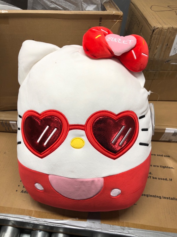 Photo 2 of Squishmallows Hello Kitty with Red Glasses 14-Inch Plush - Sanrio Ultrasoft Stuffed Animal Large Plush Toy, Official Kellytoy Plush