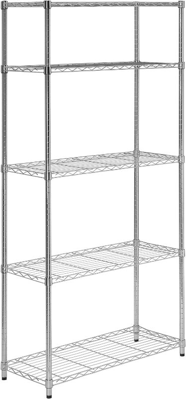 Photo 1 of 5-Tier Chrome Heavy-Duty Adjustable Shelving Unit with 200-lb Per Shelf Weight Capacity 