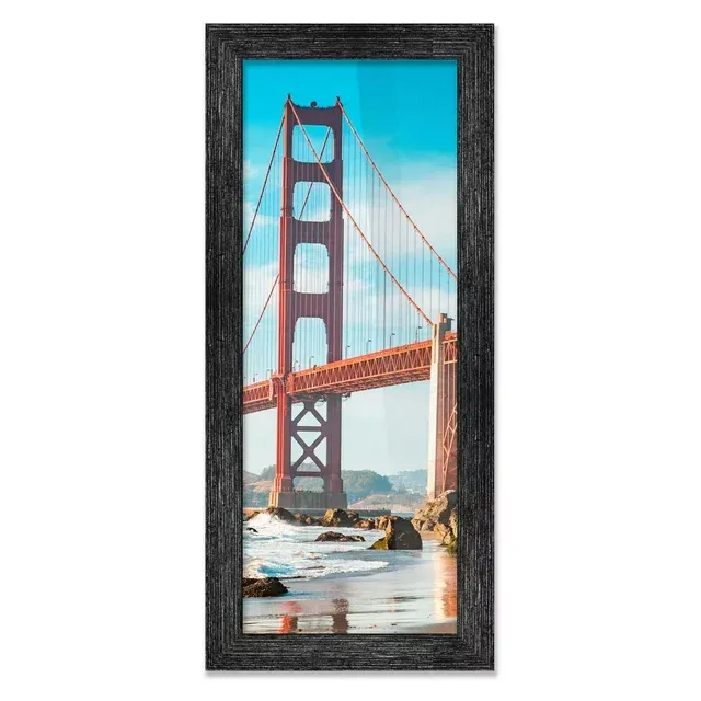 Photo 1 of 12x36 Frame Black Barnwood Picture Frame - Modern Photo Frame Includes UV Acrylic Shatter Guard
