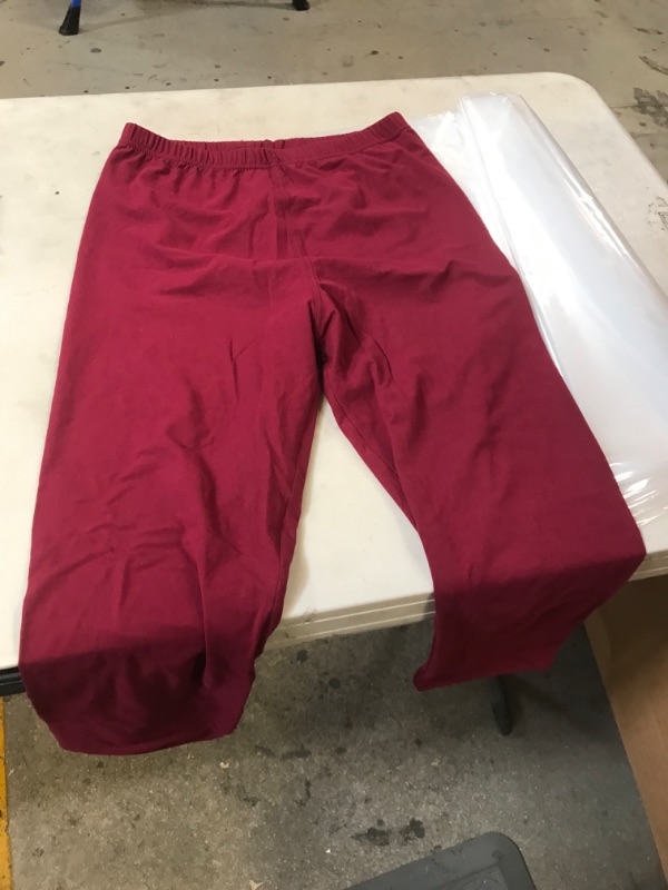 Photo 2 of  Women's Soft Capri Leggings 3/4 Cropped Leggings High Waisted Capris Tights One Size Burgundy (APPROX. SIZE LARGE)