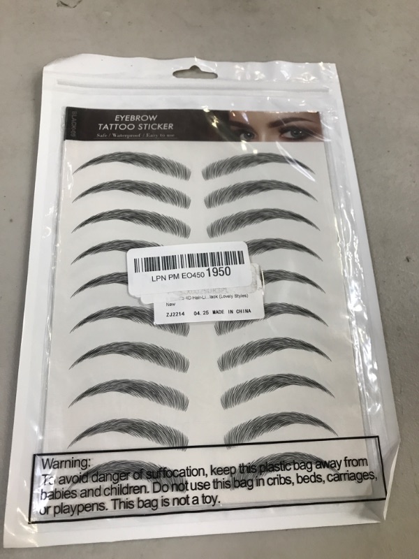 Photo 2 of 6 Sheets 4D Hair-Like Waterproof Eyebrow Stickers Eyebrow Transfers Stickers Grooming Shaping Eyebrow Sticker in Arch Style for Women and Girls, 66 Pairs Black (Lovely Styles)