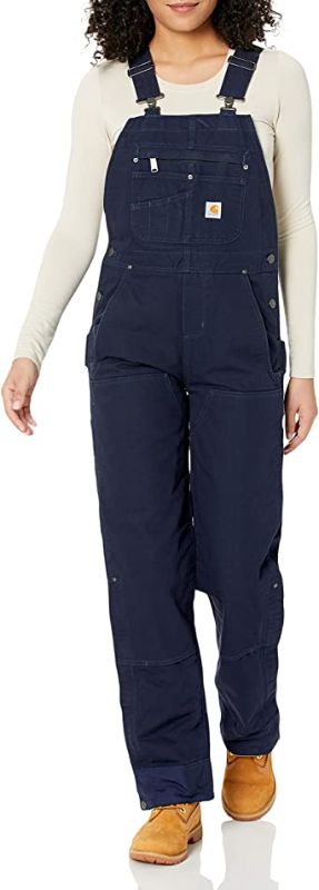 Photo 1 of Carhartt womens Relaxed Fit Washed Duck Insulated Bib Overall SIZE MEDIUM
