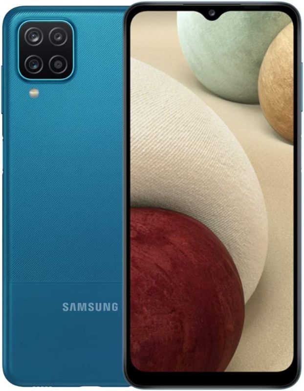 Photo 1 of Samsung Galaxy A12 (A127F) 128GB Dual SIM, GSM Unlocked, (CDMA Verizon/Sprint Not Supported) Smartphone International Version (Fast Car Charger Bundle) No Warranty (Blue)
