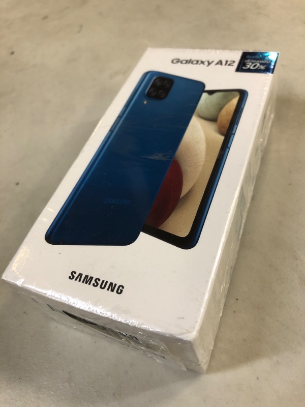 Photo 3 of Samsung Galaxy A12 (A127F) 128GB Dual SIM, GSM Unlocked, (CDMA Verizon/Sprint Not Supported) Smartphone International Version (Fast Car Charger Bundle) No Warranty (Blue)
