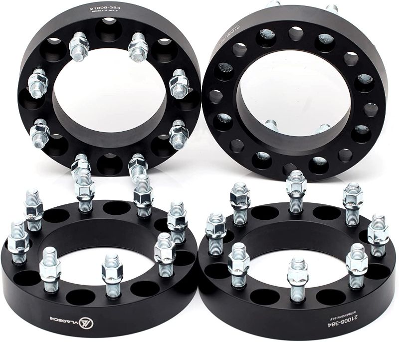 Photo 1 of 
VLAOSCHI Black Forged 8x6.5 Wheel Spacers 1.5 Inch with 14x1.5 Studs Compatible with Chevrolet GMC 8 Lug 8x165.1 for 1999-2010 Silverado Sierra 2500 3500 HD | 2014-2021 R-A-M 2500 3500 - Pack of 4
