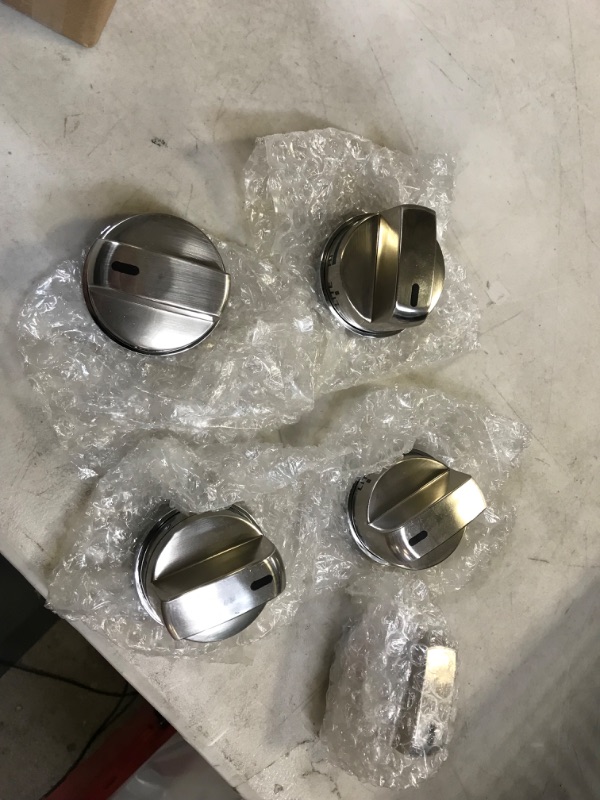 Photo 2 of [Upgraded] DG64-00473A Top Burner Control Dial Knob Range Oven Replacement Stainless Steel Compatible with Samsung Range Oven Gas Stove Knob NX58F5700WS NX58H5600SS NX58H5650WS NX58J7750SS (5pcs)
