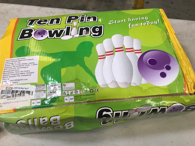 Photo 3 of Kids Bowling Set Includes 10 Classical White Pins and 2 Balls, Suitable as Toy Gifts, Early Education, Indoor & Outdoor Games, Great for Toddler Preschoolers and School-age Child, Boys & Girls