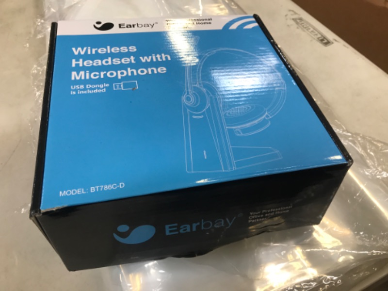 Photo 3 of Earbay Wireless Headset, Bluetooth Headsets with Microphone Noise Cancelling, On Ear Headphones with Mic Mute, Handsfree PC Headsets for Zoom/Ms Teams/Skype/Dual Connect/Laptop/iPhone/Tablet
