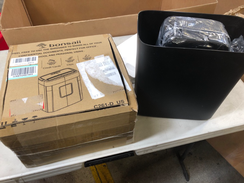 Photo 1 of Bonsaii 6-Sheet Micro-Cut Paper Shredder, 4.2 Gal Home Office Small Shredders for Credit Card, Staples, Clips, with Portable Handle & Transparent Window(C261-D) Microcut