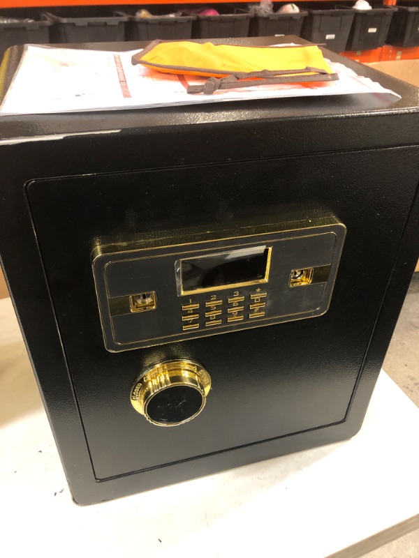Photo 1 of 2.12 Cub Safe Box Fireproof Waterproof, Security Home Safe with Fireproof Document Bag, Large Fireproof Safe Box for Home with Inner Cabinet and LCD Display for Money Jewelry Documents
