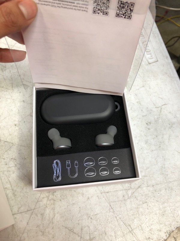 Photo 2 of TOZO T10 Bluetooth 5.3 Wireless Earbuds with Wireless Charging Case IPX8 Waterproof Stereo Headphones in Ear Built in Mic Headset Premium Sound with Deep Bass for Sport Gray (2022 Upgraded) Gray 1 Overall compactness and comfort for extended wear