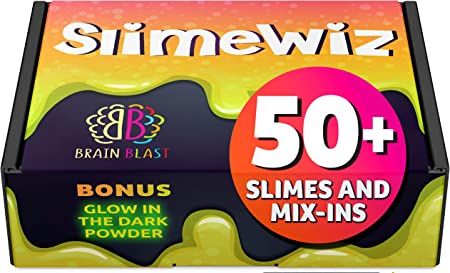 Photo 1 of Brain Blast SlimeWiz, DIY Cristal Slime Kit, for Girls Boys, 18 Slimes, 2 Galaxy Balls, 2 Glow in The Dark Powder, Slime Tools, Slime Supplies, 12 Molds and More, Kids Ages 5+