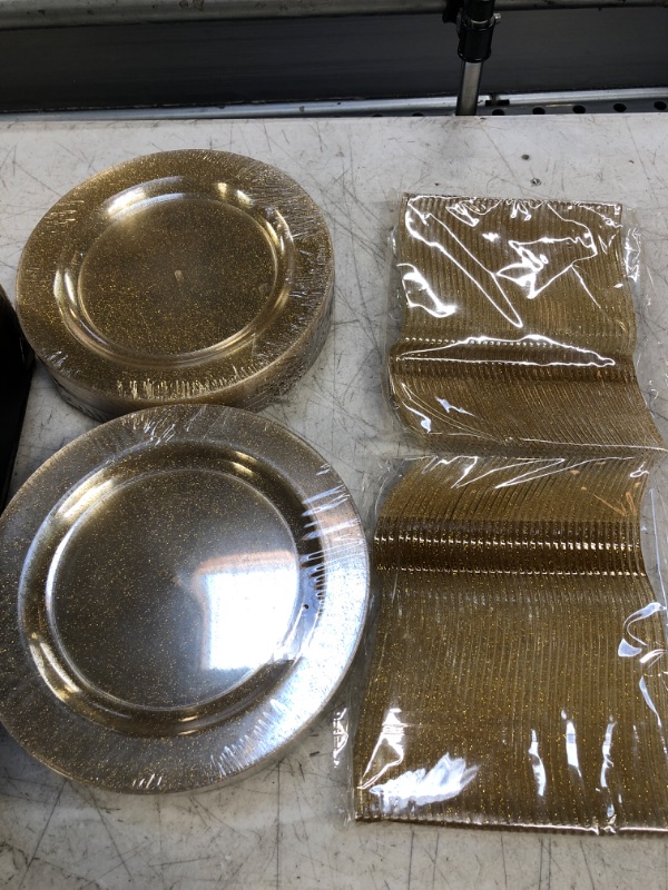 Photo 1 of 72 PLASTIC  SALAD PLATES AND 72 PLASTIC FORKS 